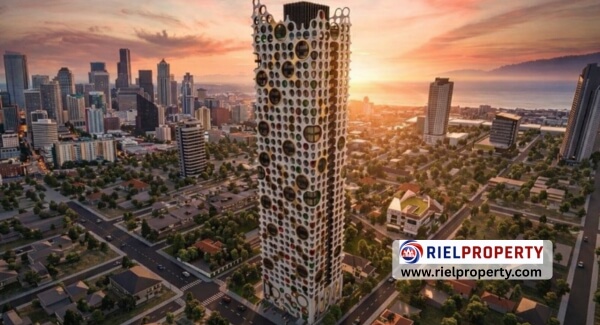 Architectural rendering of Time Square 11, a 39-storey luxury condominium in BKK3 Chamkarmon, Phnom Penh.